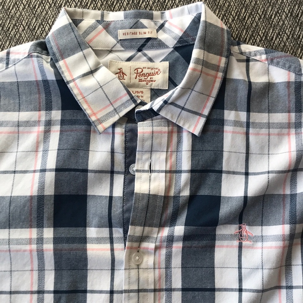 Original Penguin Men’s Heritage Slim Fit Button Up